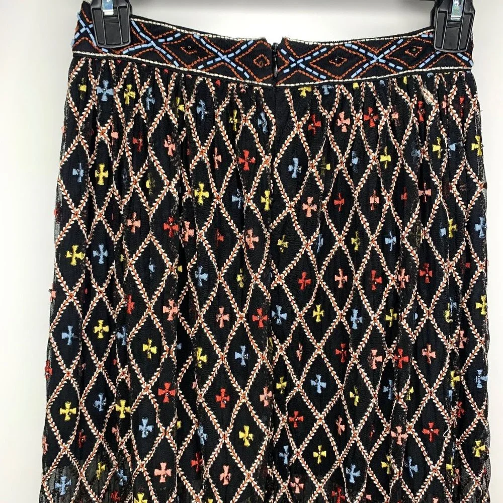 NWT TULAROSA Lexi Beaded Embroidered Black Sheer Maxi Skirt‎ Sz XXS - Picture 9 of 15